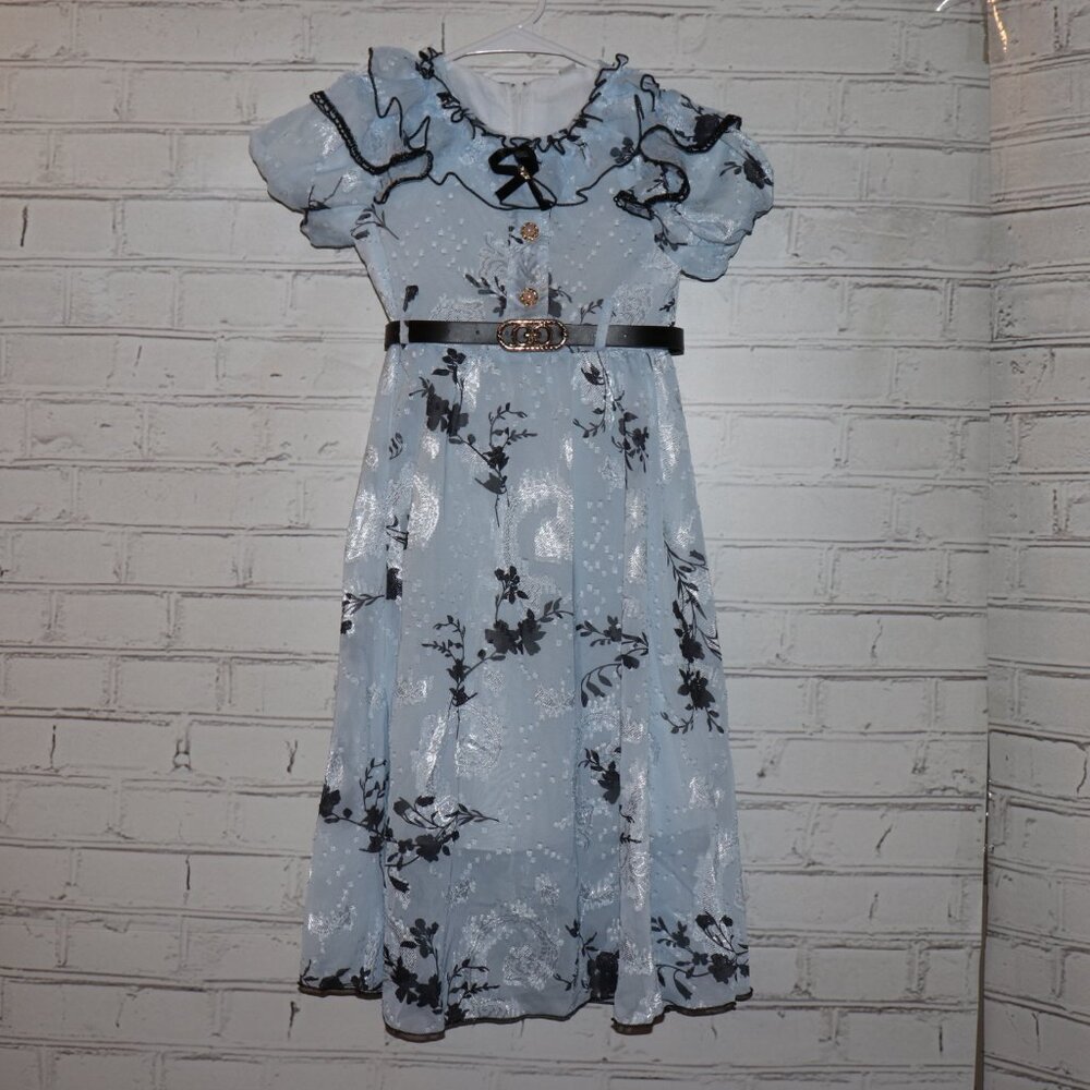 💙 Vintage‑Style Girls’ Dress · Size 5–6   A beautiful light‑blue dress